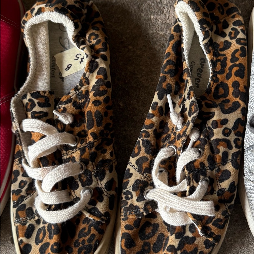 Leopard Print Kids Sneakers